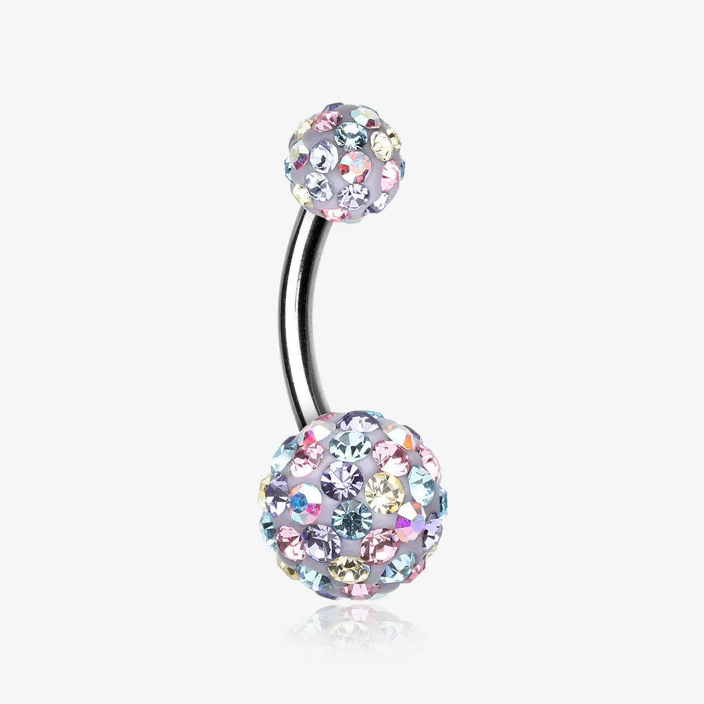 Retro Motley Multi-Gem Sparkle Belly Button Ring