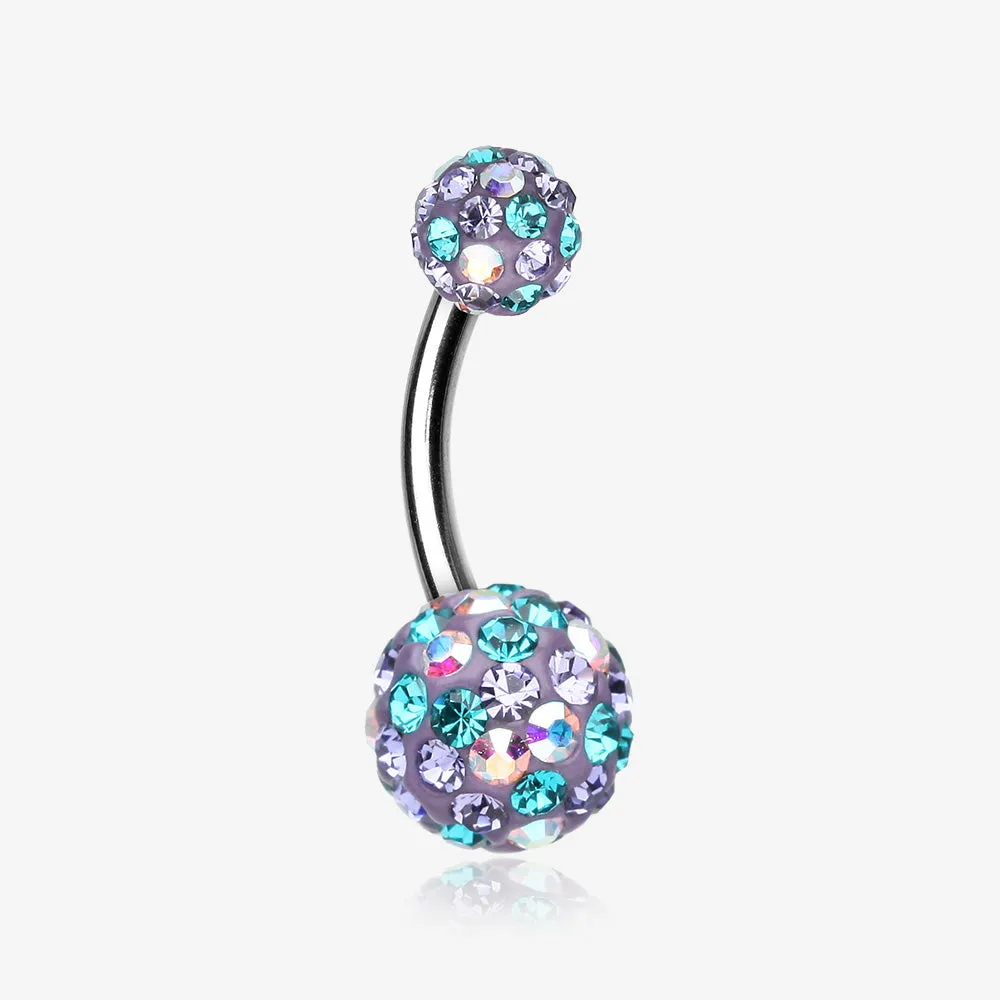 Retro Motley Multi-Gem Sparkle Belly Button Ring