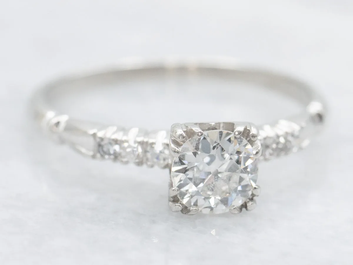 Retro Old Mine Cut Diamond Engagement Ring