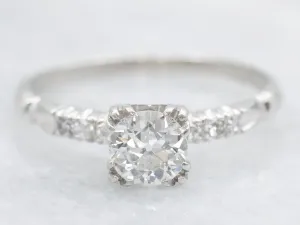 Retro Old Mine Cut Diamond Engagement Ring