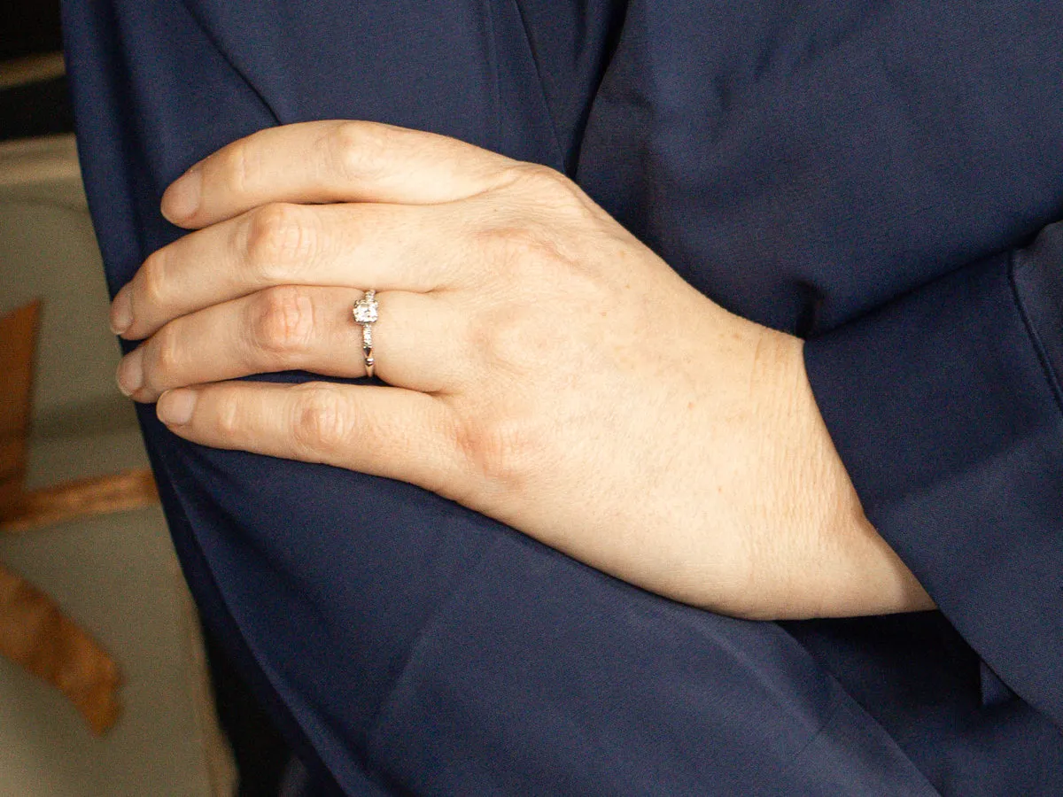 Retro Old Mine Cut Diamond Engagement Ring