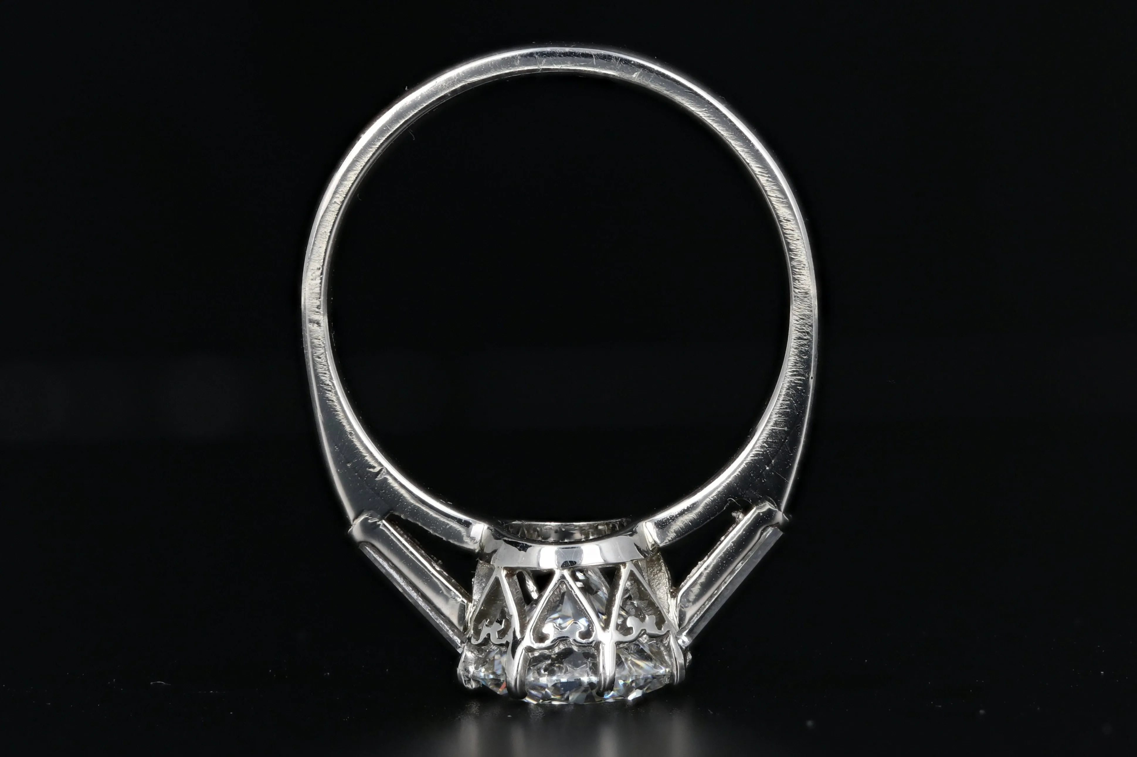 Retro Platinum 1.52 Carat Diamond Engagement Ring c.1950's