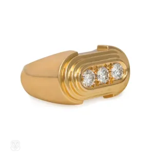 Retro style gold and diamond ring, Hermès