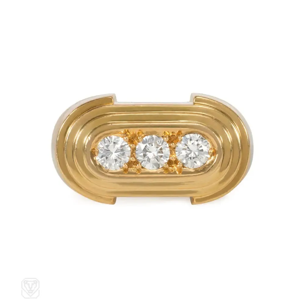Retro style gold and diamond ring, Hermès
