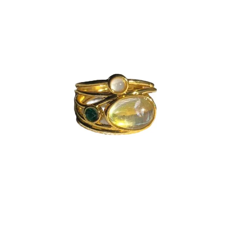 Retro Three Opal Ring