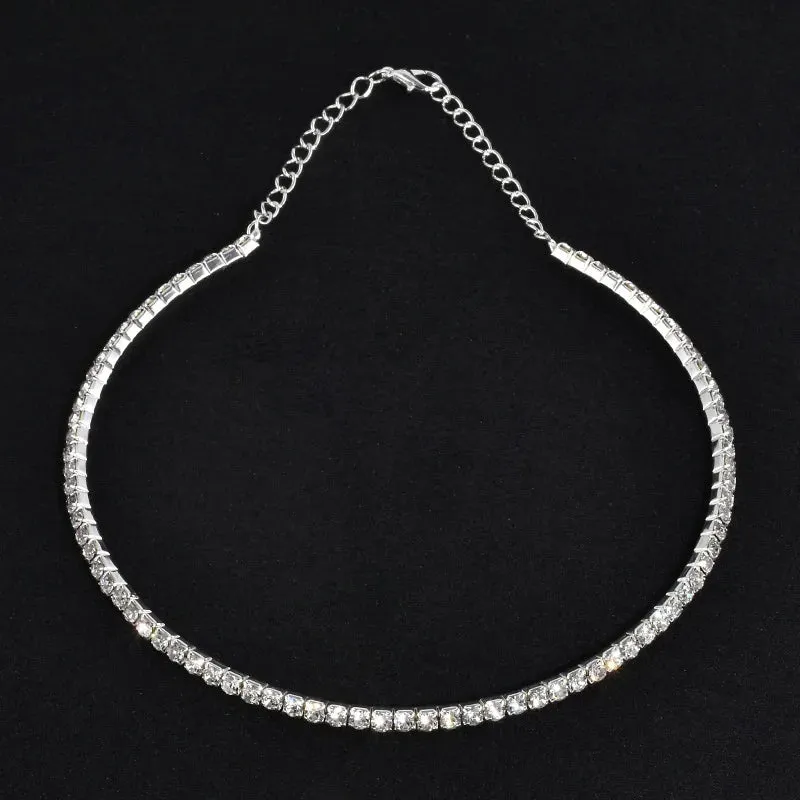 Rhinestone Choker Necklaces Torques Collar Women Statement Jewelry Girl Imitation Pearls Necklace