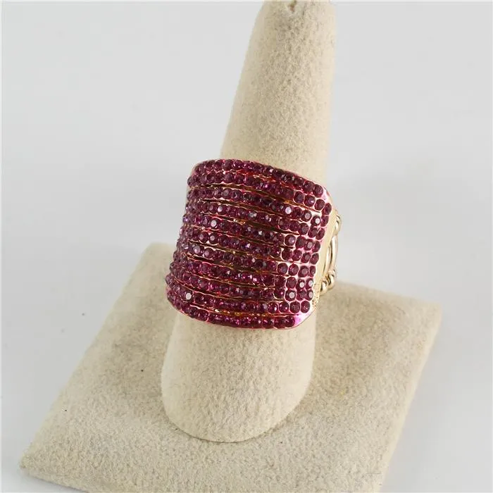 Rhinestones Stretch Layered Ring