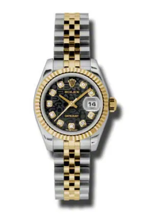 Rolex Lady Datejust 26 Black Dial Stainless Steel and 18K Yellow Gold Jubilee Bracelet Automatic Watch 179173BKJDJ
