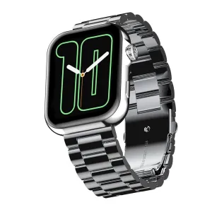 Ronin R-09 Luxury Smart Watch, 1.96" Always On Amoled Display, Silver Dial and Chain  1 Free Black Silicon Strap