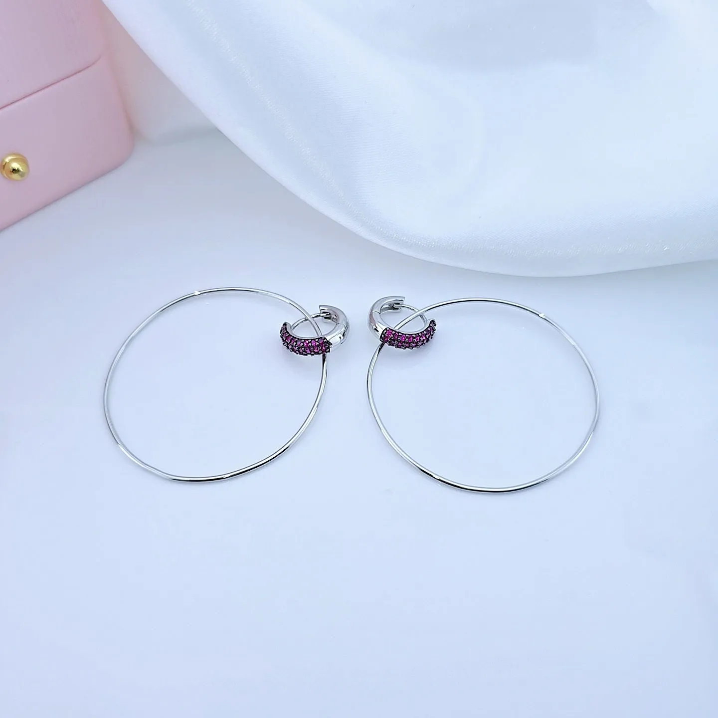 Round Retro Lab Created Ruby Punk Wind Drop Earrings