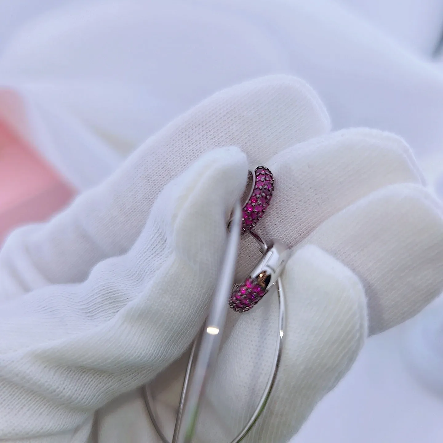 Round Retro Lab Created Ruby Punk Wind Drop Earrings