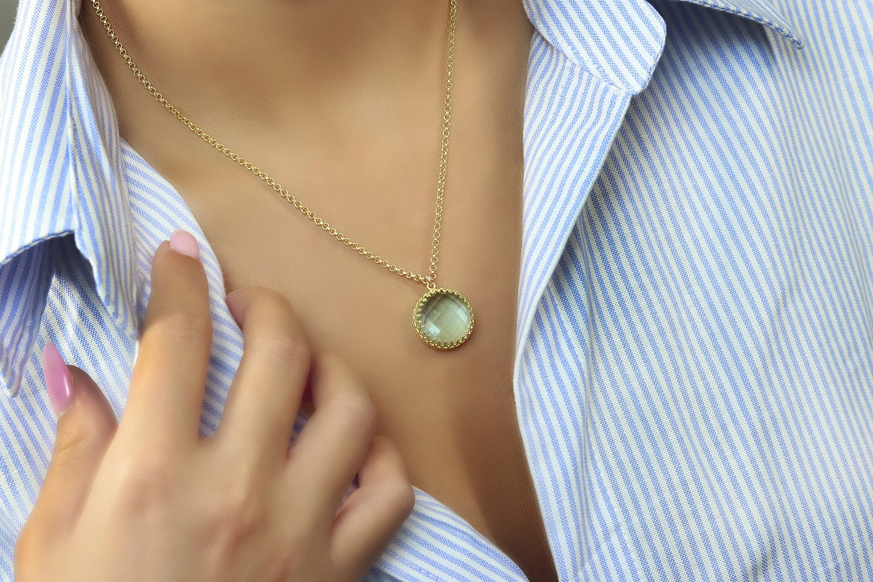 Round Statement Topaz Necklace