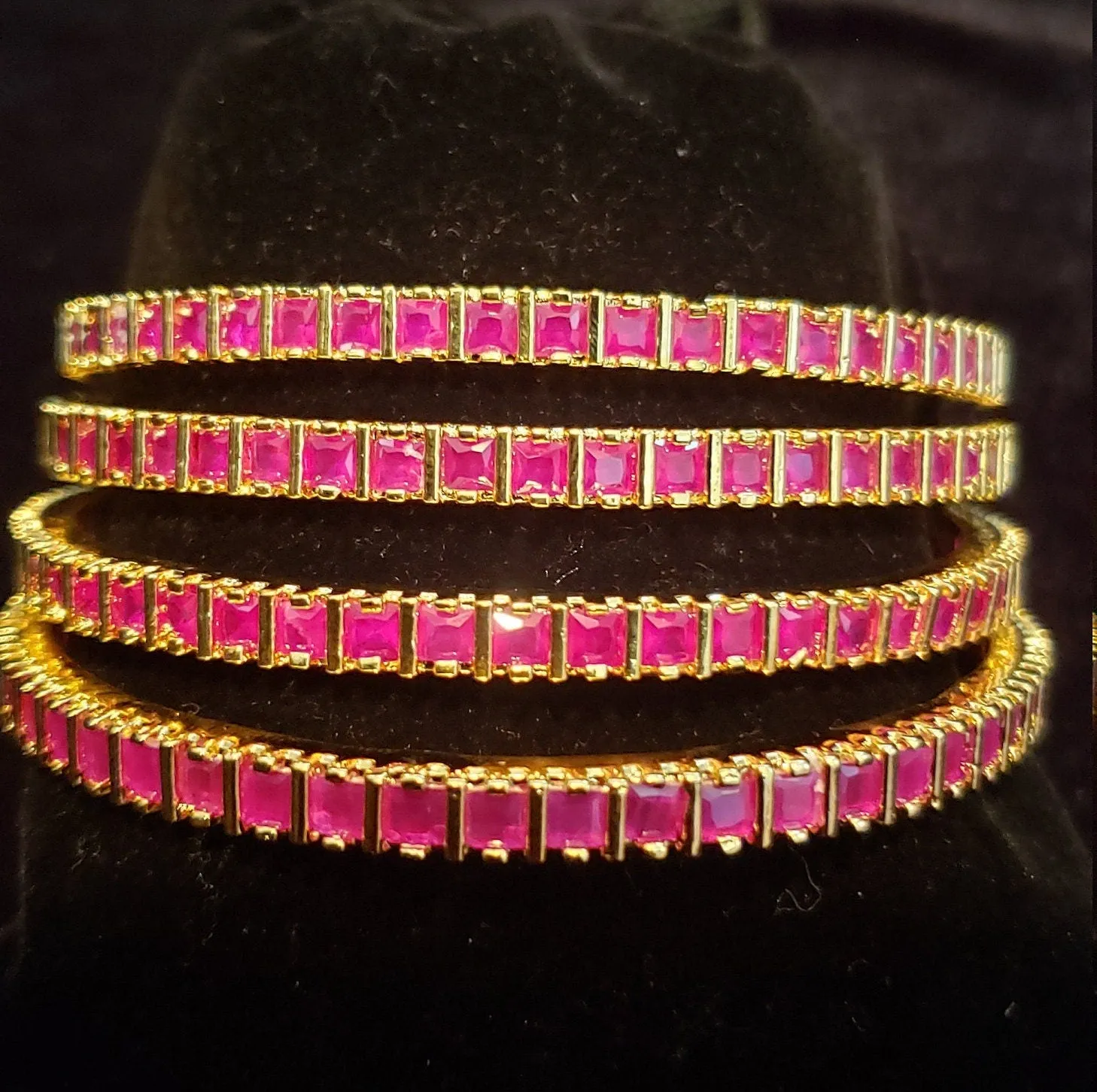 Ruby Indian Bangles Set