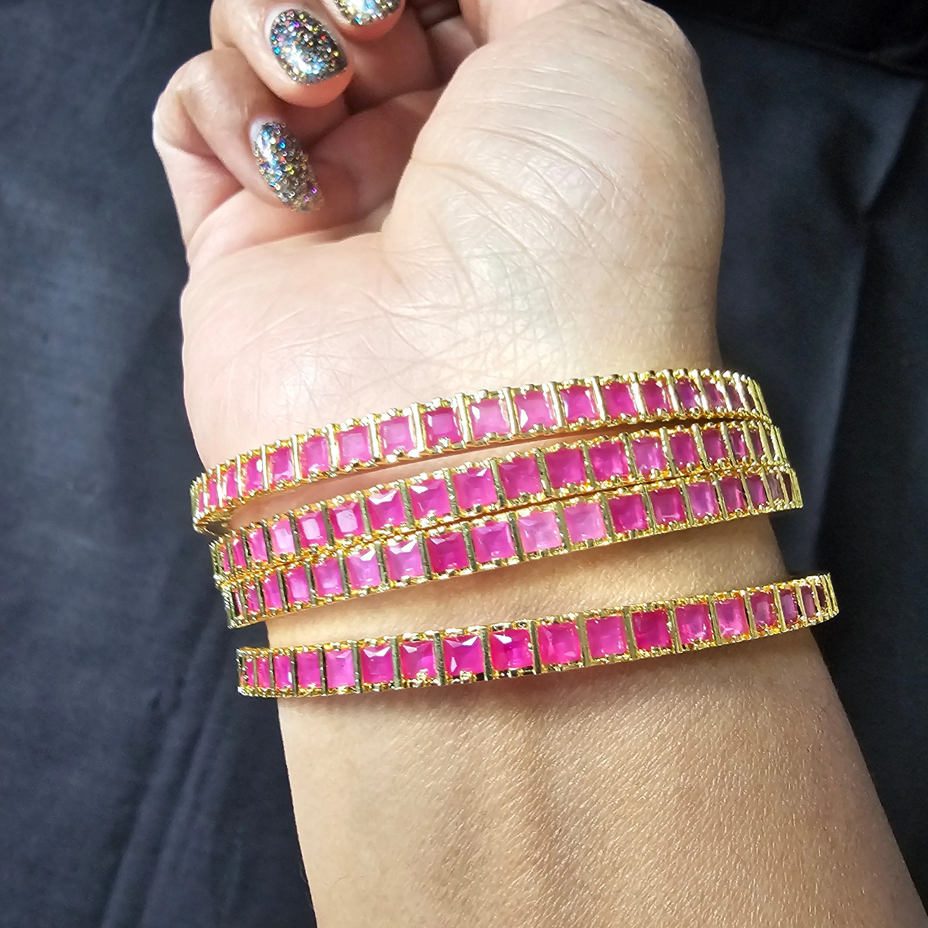 Ruby Indian Bangles Set