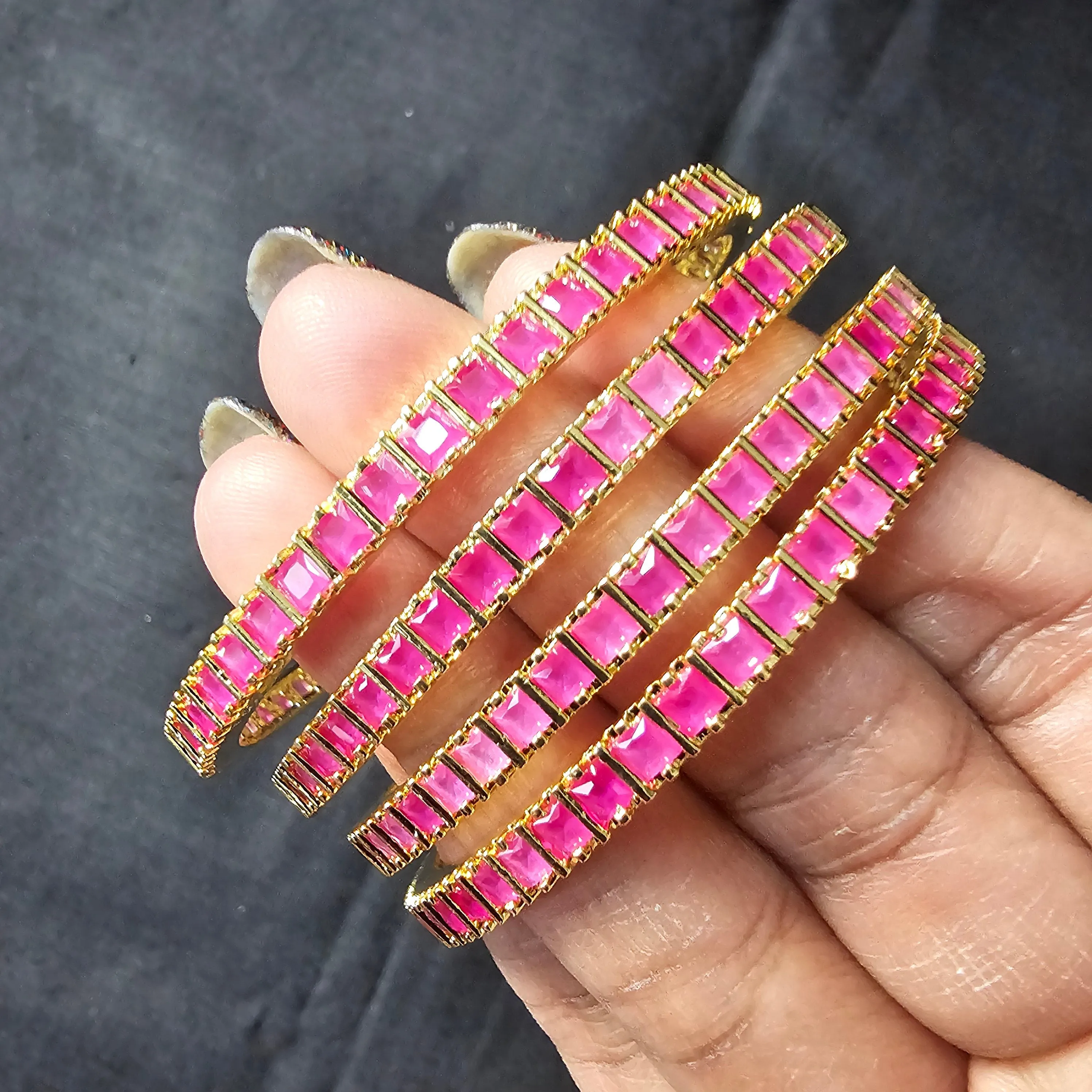 Ruby Indian Bangles Set