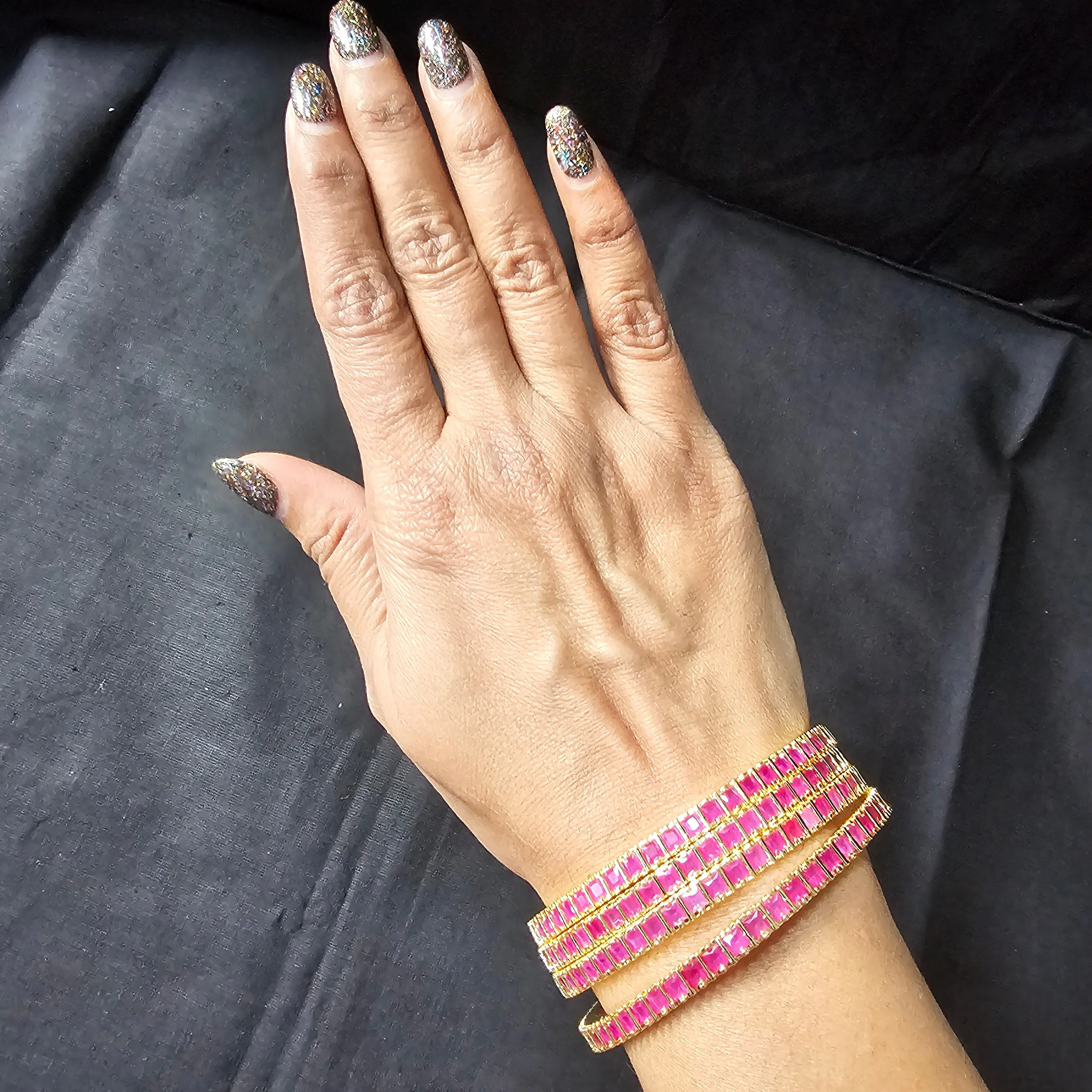Ruby Indian Bangles Set