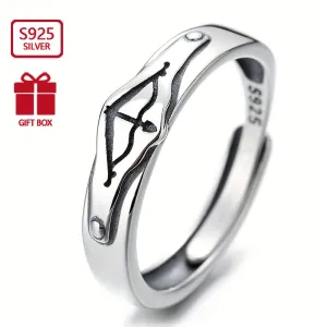 S925 Cupid's Arrow Open Mouth Ring Retro Street Style Student Index Ring
