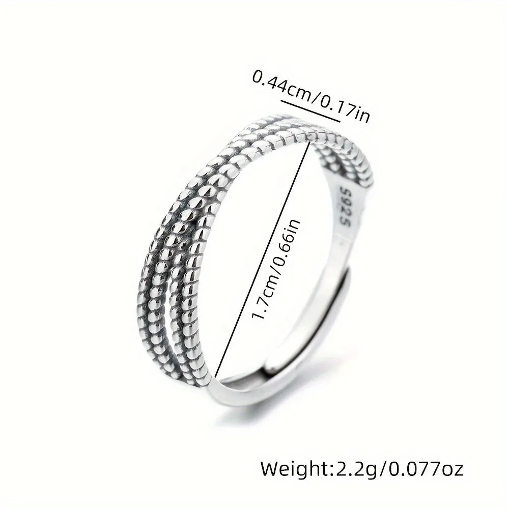 S925 Pure Silvery Retro Cross Ring - Minimalist Classic Gift for Women