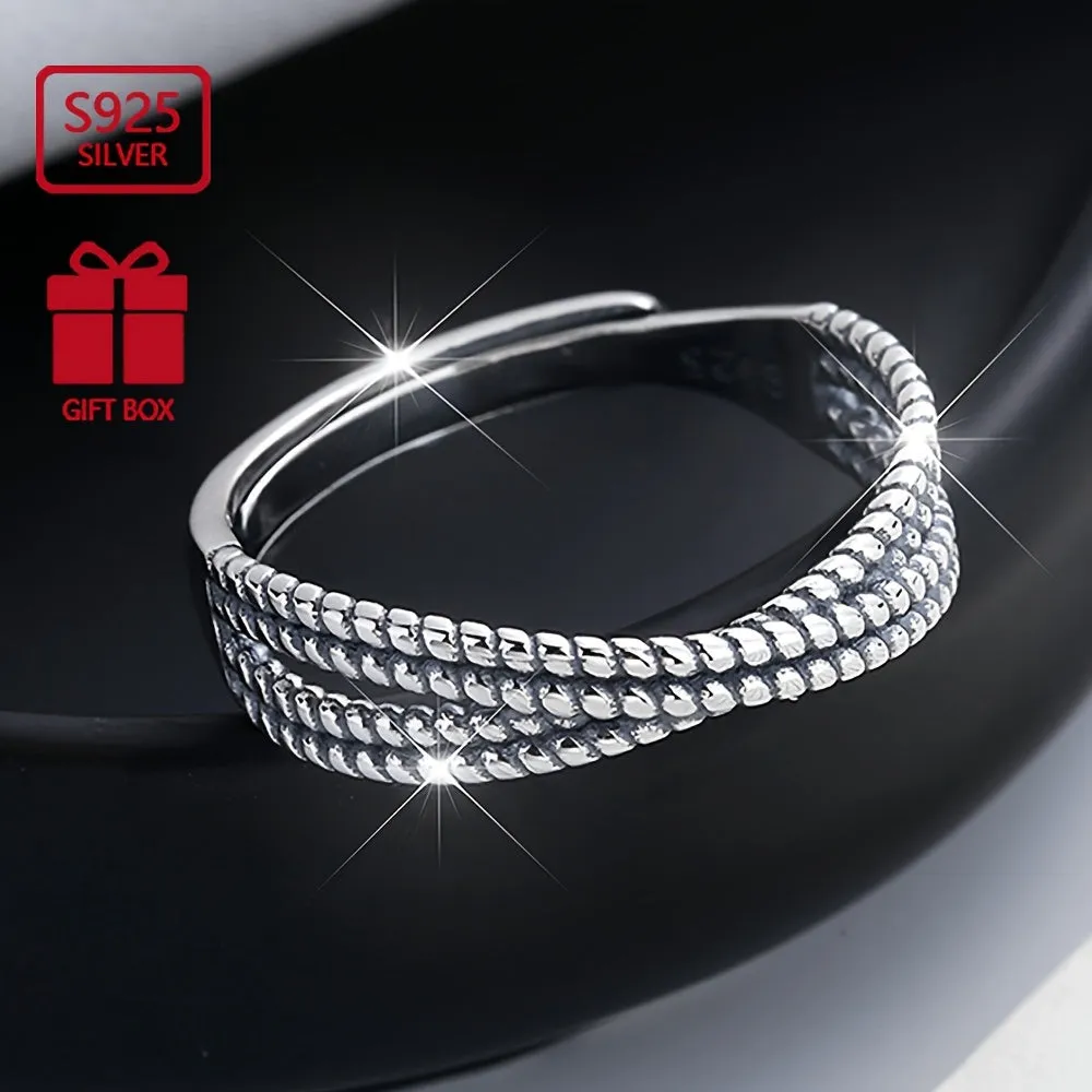 S925 Pure Silvery Retro Cross Ring - Minimalist Classic Gift for Women