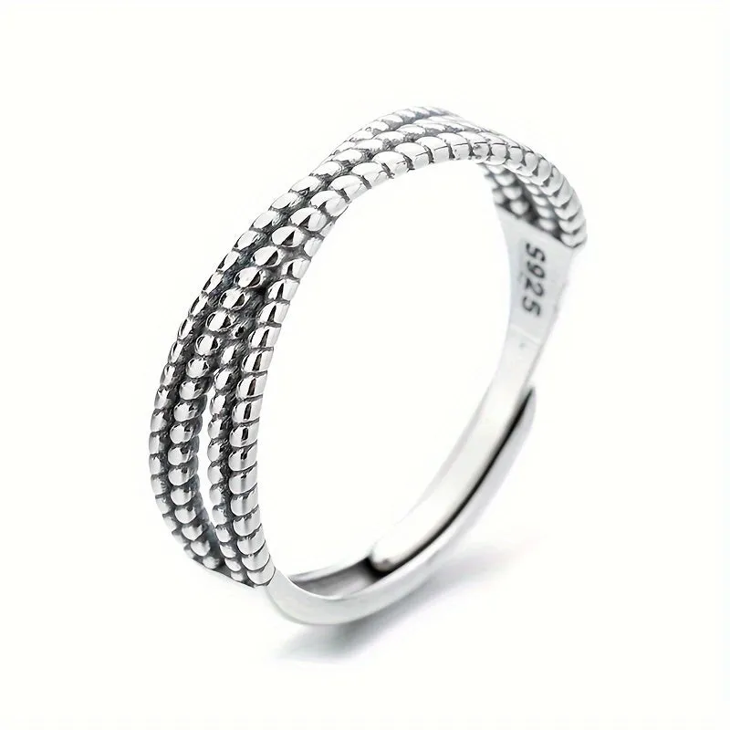 S925 Pure Silvery Retro Cross Ring - Minimalist Classic Gift for Women