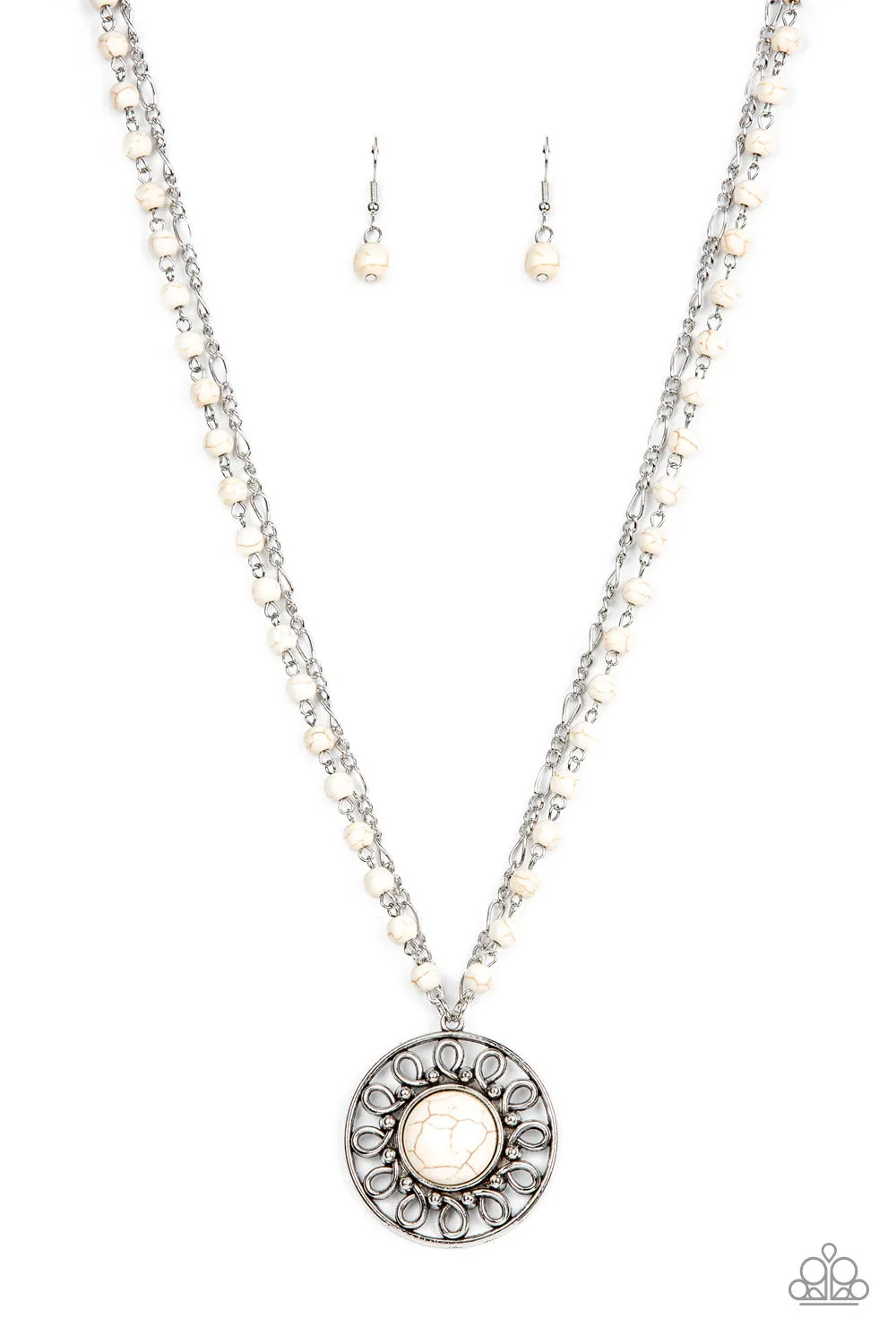 Sahara Suburb - White (Marbled Stone) Necklace