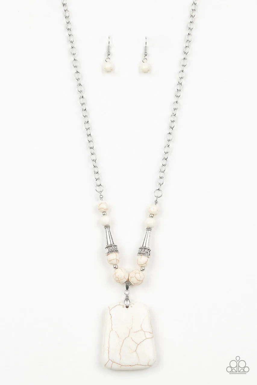 Sandstone Oasis White Paparazzi Necklace