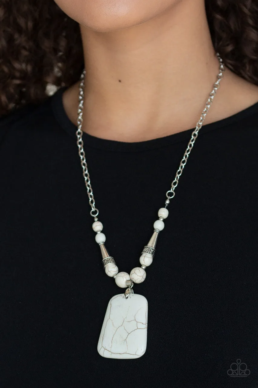 Sandstone Oasis White Paparazzi Necklace