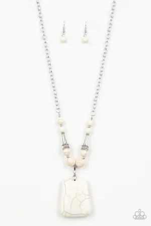Sandstone Oasis White Paparazzi Necklace