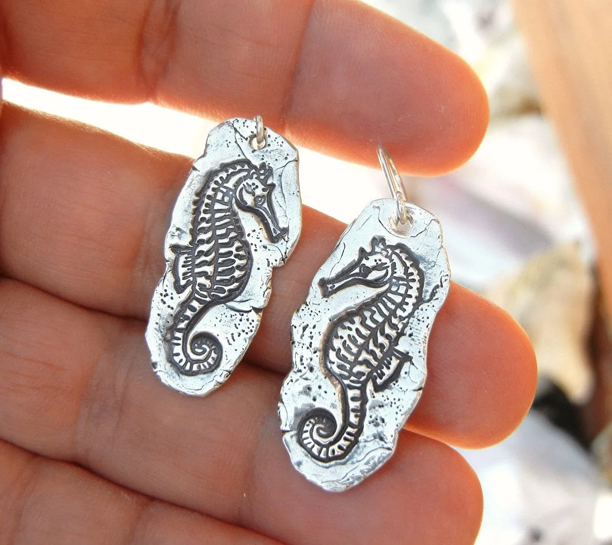 Seahorse Sterling Silver Earrings