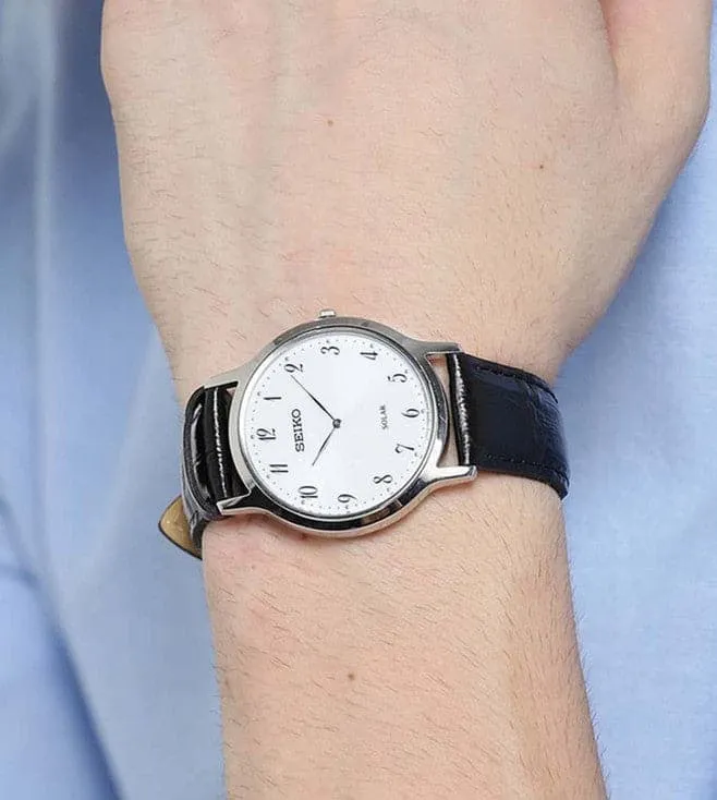 Seiko Solar White Dial Unisex 38mm