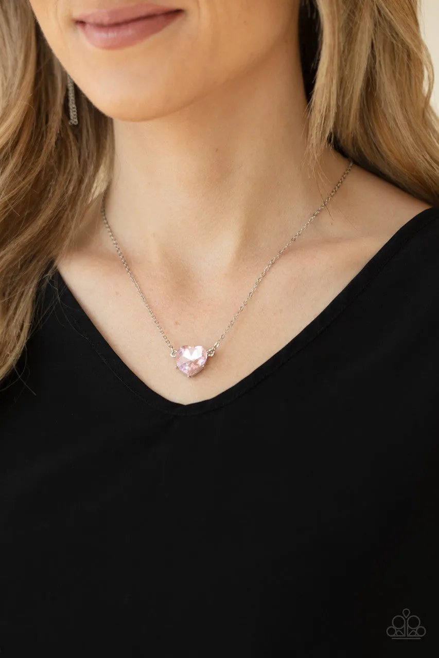 She Works HEART for the Money Pink Paparazzi Necklace