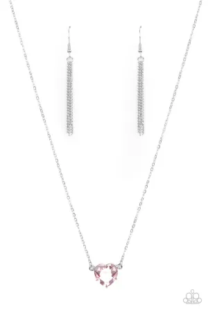 She Works HEART for the Money Pink Paparazzi Necklace