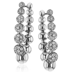 Simon G. Contemporary Diamond Drop Hoop Earrings