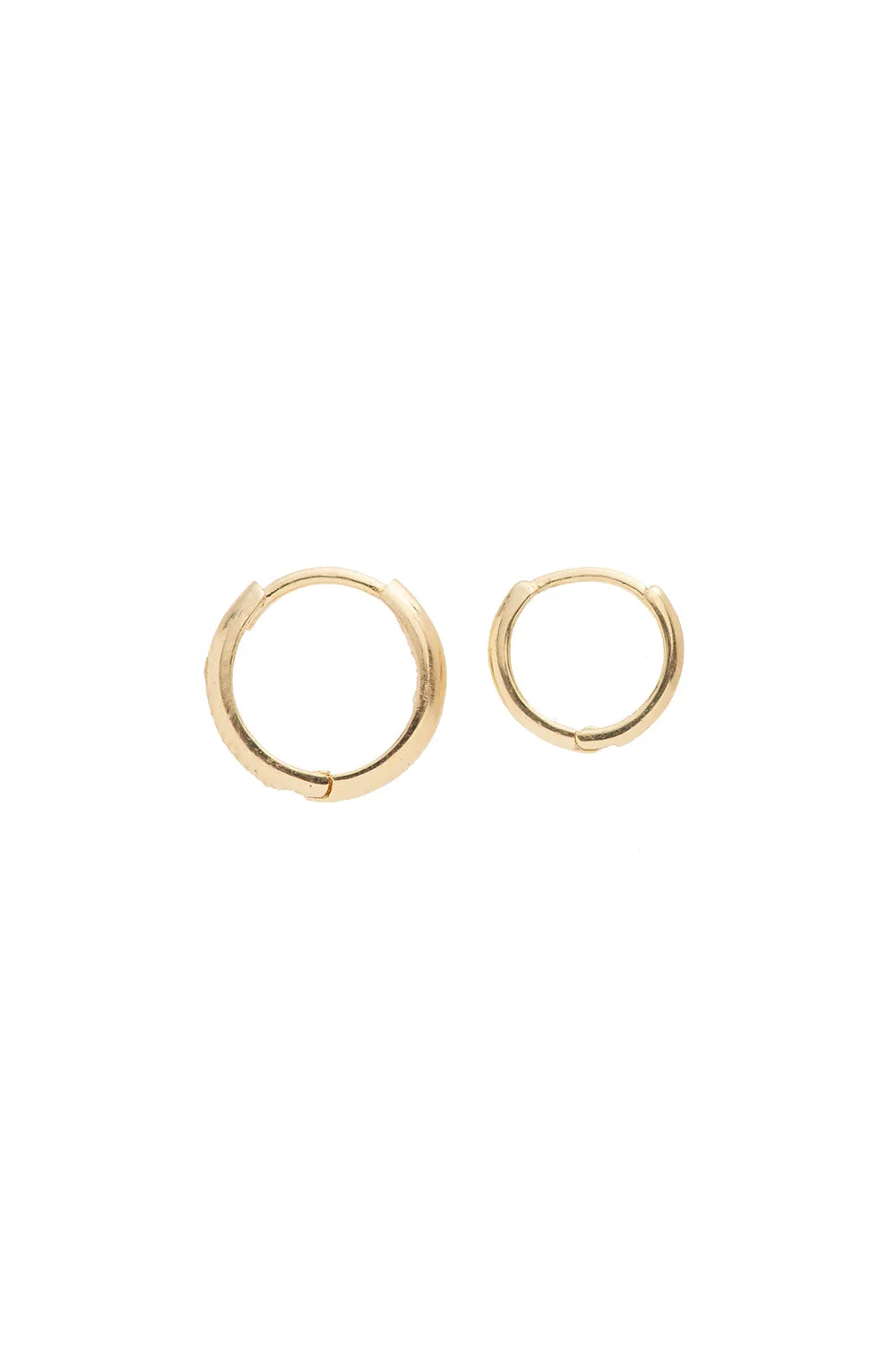 Small Hinge Huggies in 14K Yellow Gold