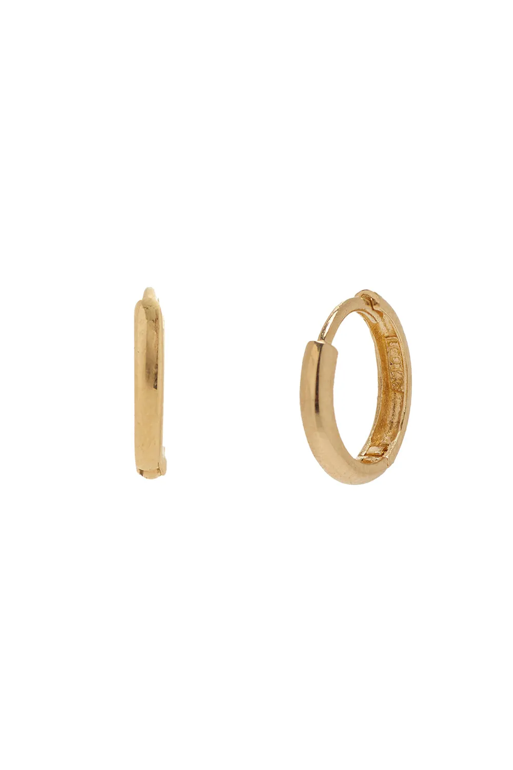 Small Hinge Huggies in 14K Yellow Gold