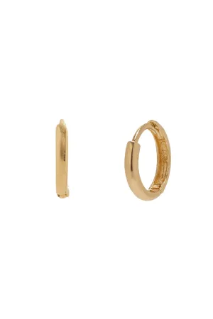Small Hinge Huggies in 14K Yellow Gold