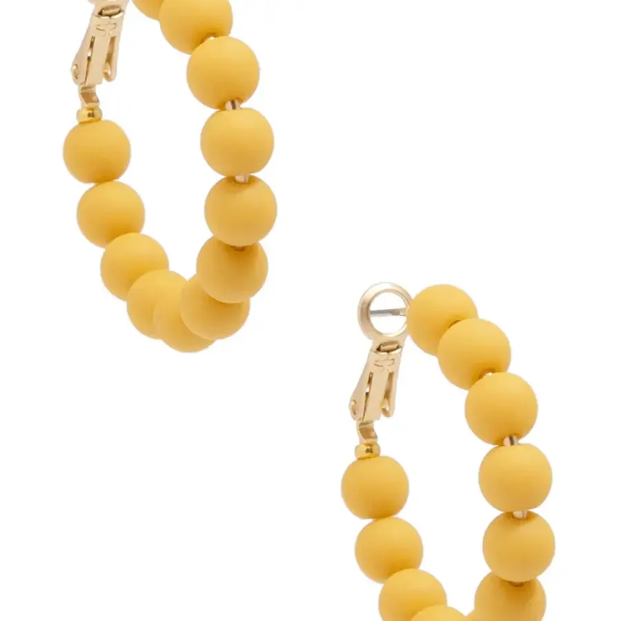 Small Matte Resin Beaded Hoop Earring