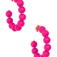 Small Matte Resin Beaded Hoop Earring
