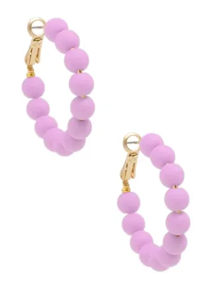 Small Matte Resin Beaded Hoop Earring