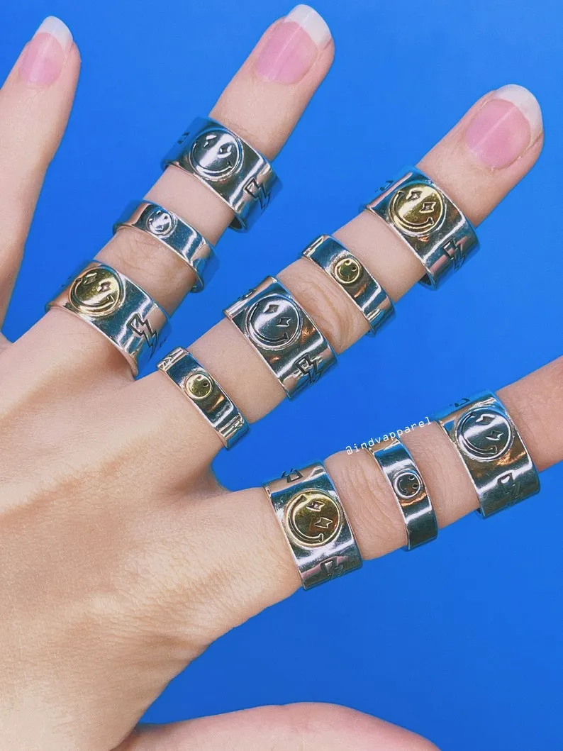 Smiley Face Chunky Ring