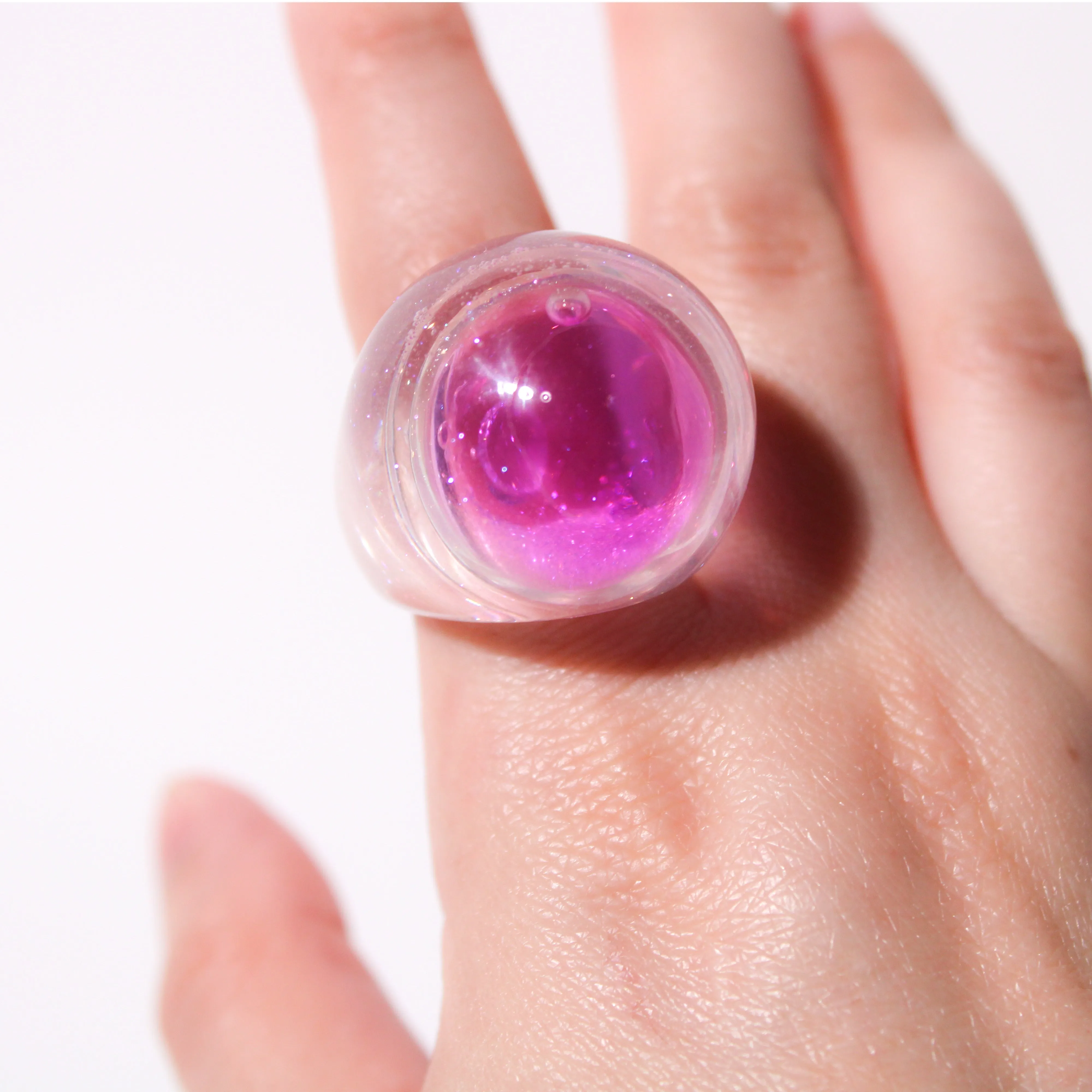 Snow Globe Ring Fuchsia