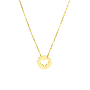 So You Cutout Heart Mini Disc Adjustable Necklace