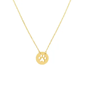 So You Cutout Paw Mini Disc Adj Necklace