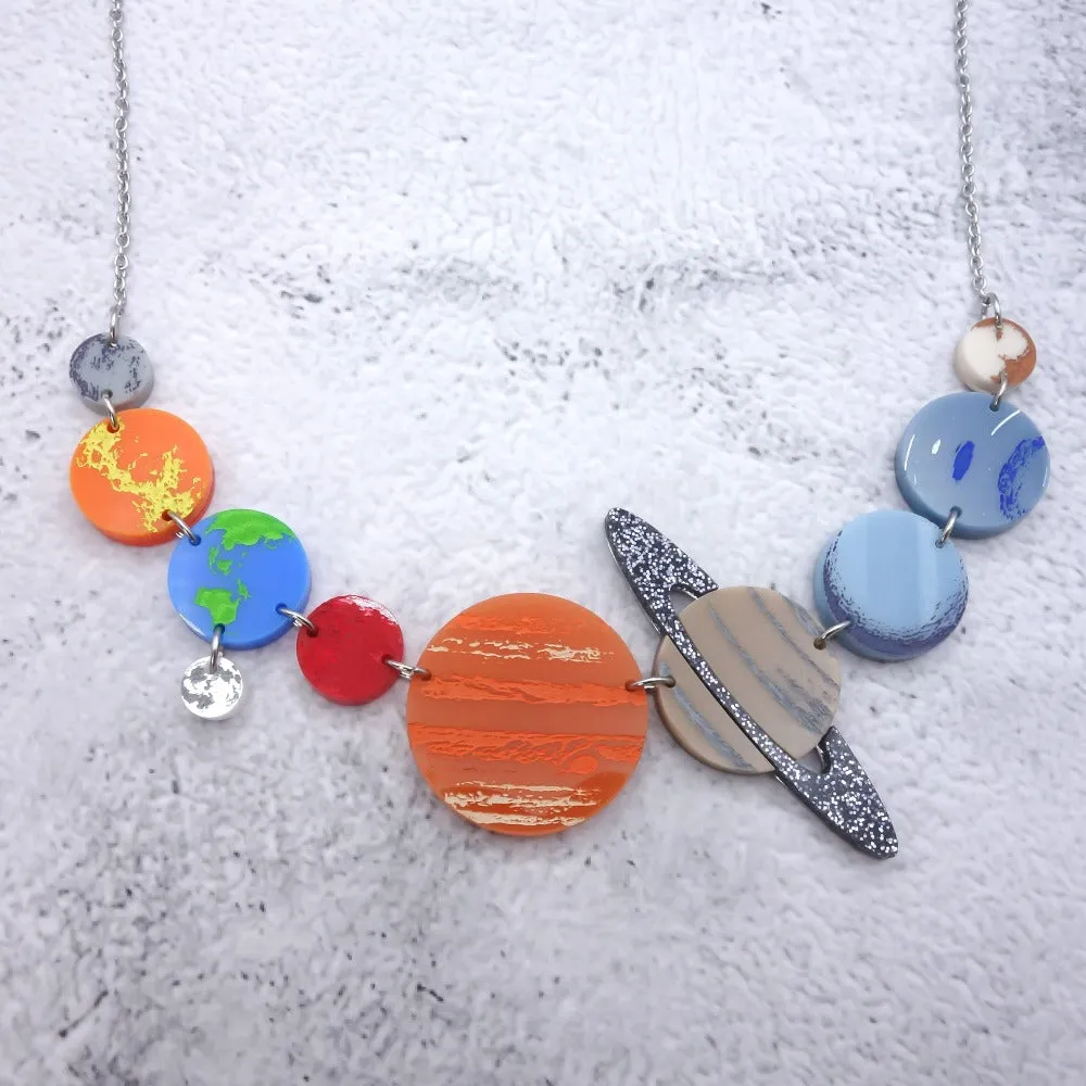 Solar System Planets (plus Pluto!) Statement Necklace