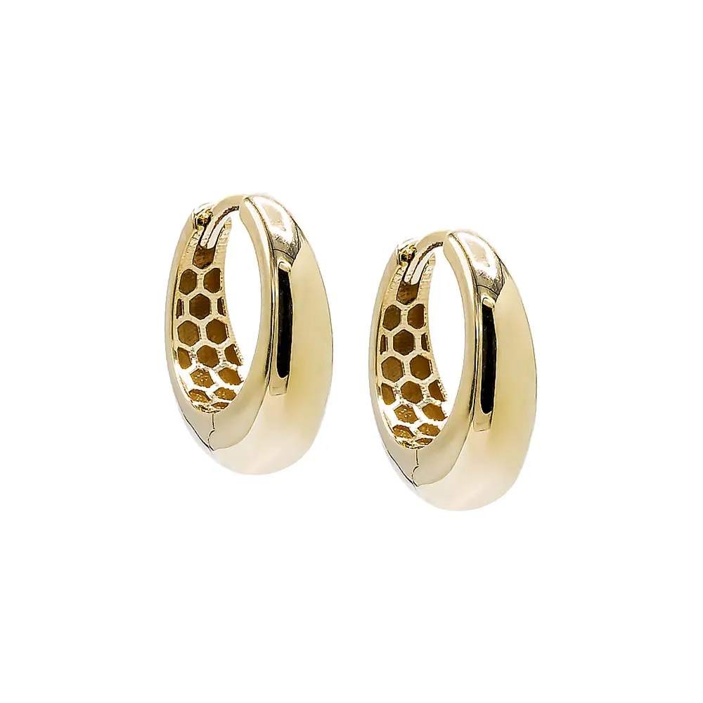 Solid Graduated Huggie Earring 14K