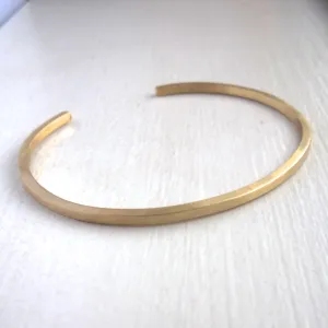 Sophisticated and Tasteful Hand-Made, Square With Rounded Edges, Open Thin Cuff Bracelet -  0129