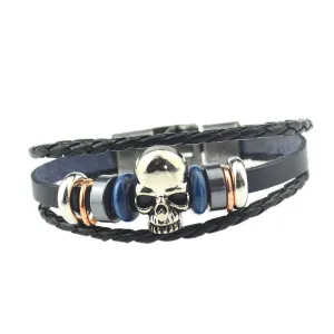 South Korea Fashion Popular Beaded /Wax /Skull /Anchor Rope Stainless Steel Accessories Charm Bracelet Punk Men Jewelry