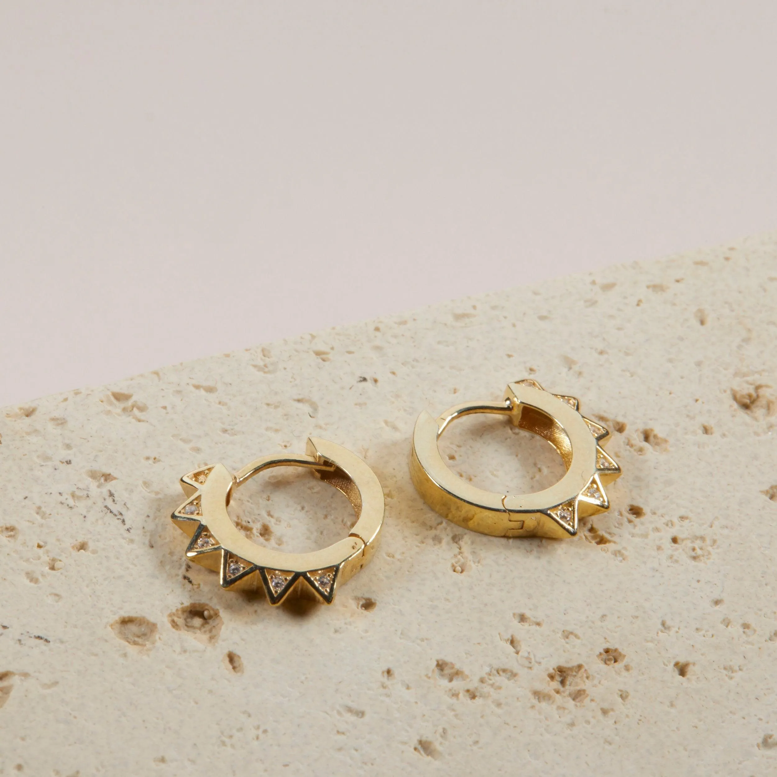Spike Huggie Earring - 18K Gold Vermeil