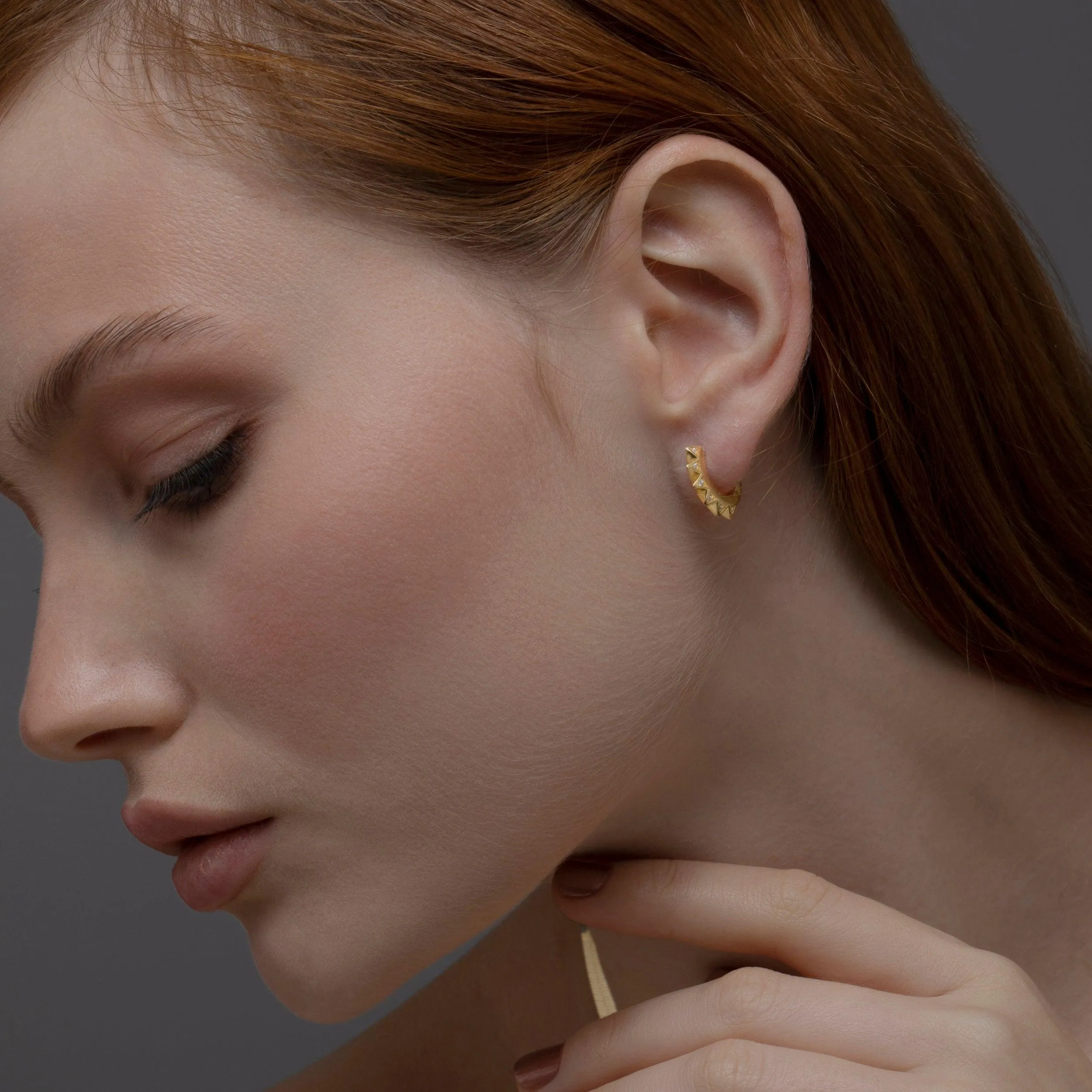 Spike Huggie Earring - 18K Gold Vermeil