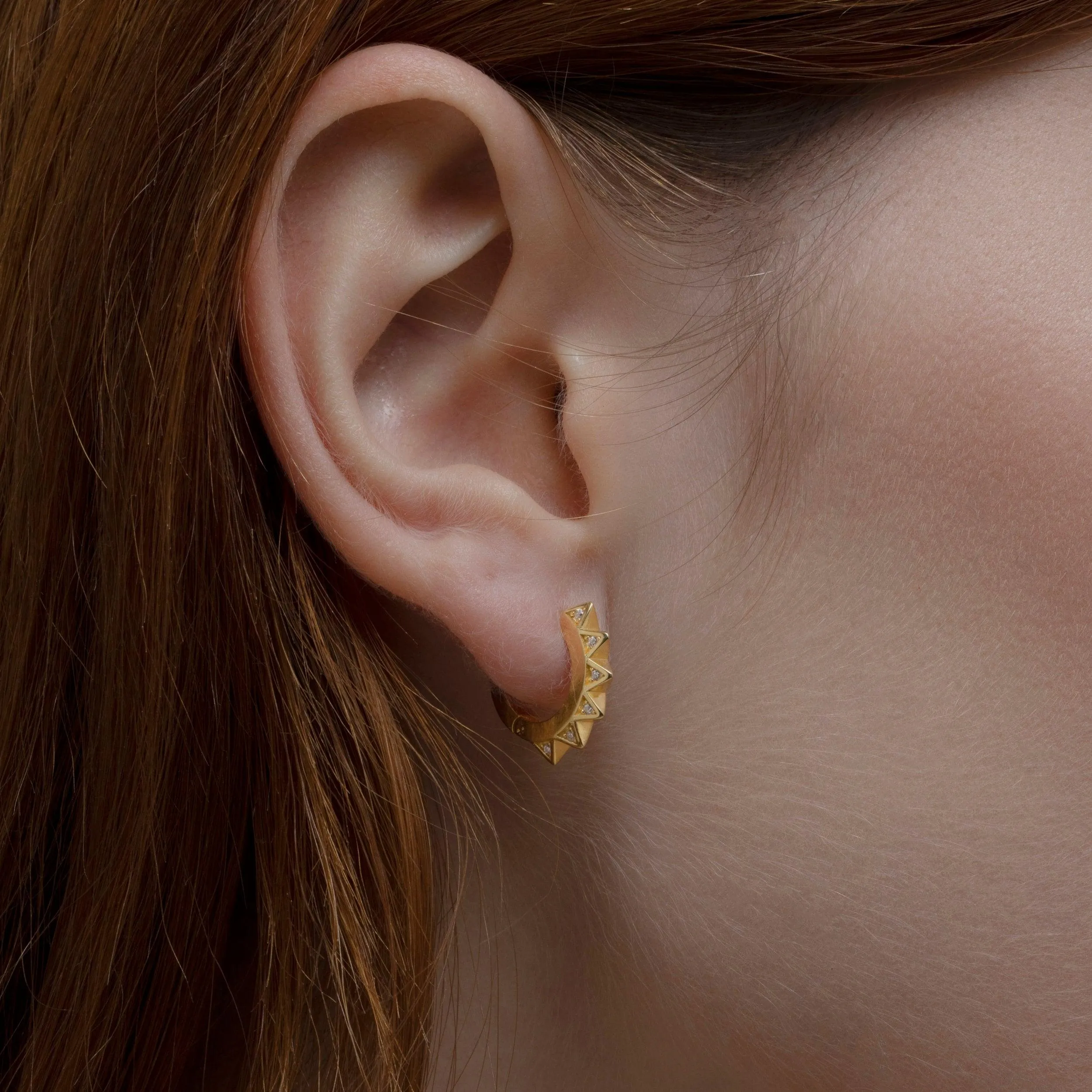 Spike Huggie Earring - 18K Gold Vermeil